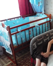 Детская кровать-качалка с кокосовым матрасом